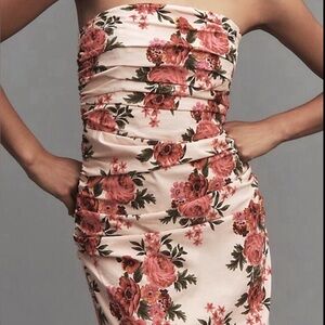 Anthropologie Solei Strapless Ruched Midi dress 

Size XS